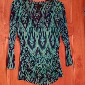 INC ruched print blouse